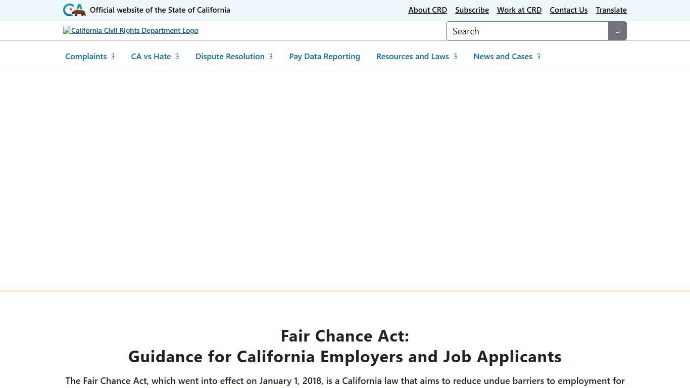 Fair Chance Act | CRD