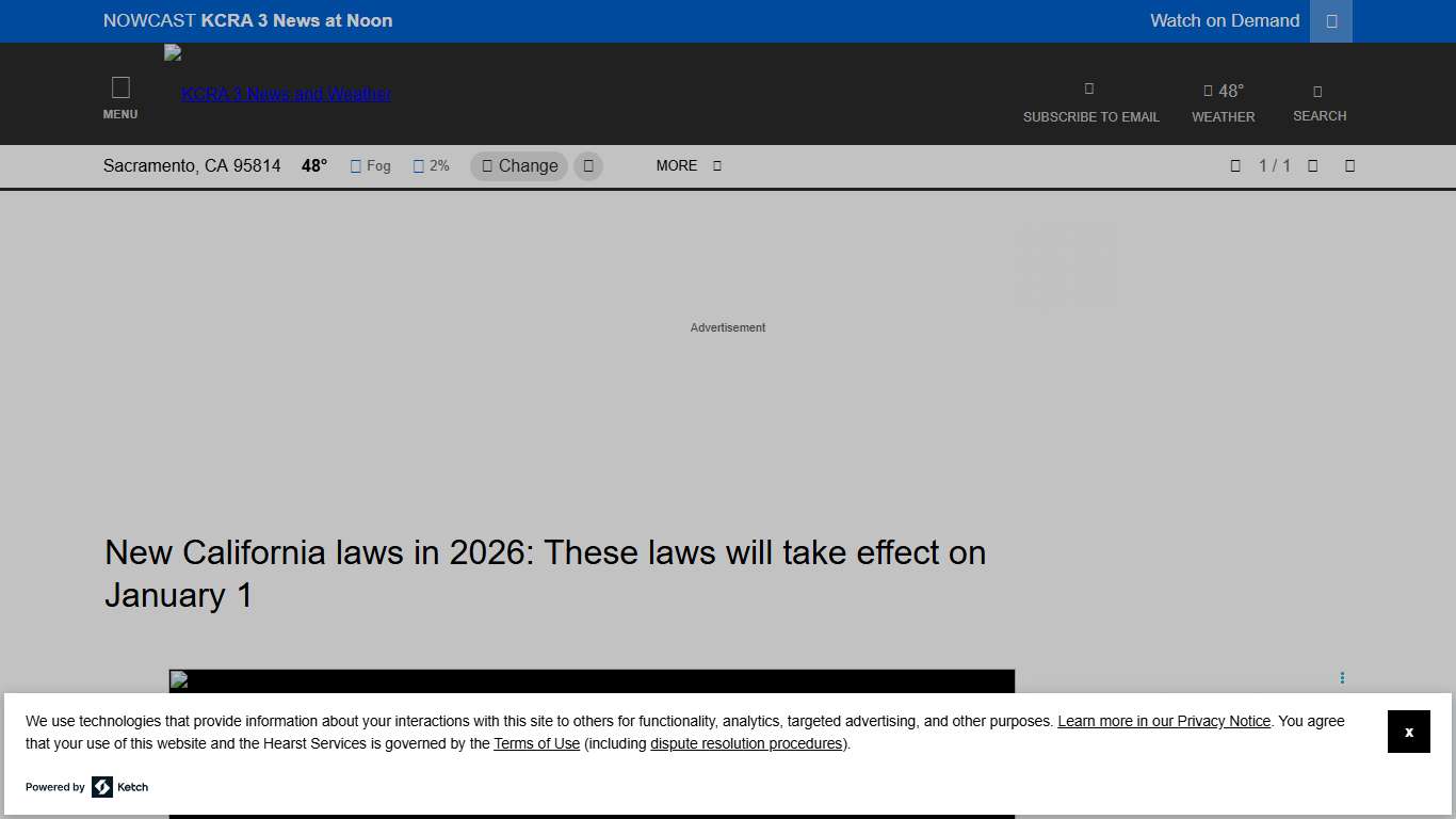 New laws in California 2026 | These laws will take effect